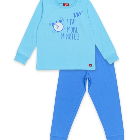 Boys Hm- Half Sleeve T-Shirt &Amp; Pyjama Set -Pack Of 1-Blue