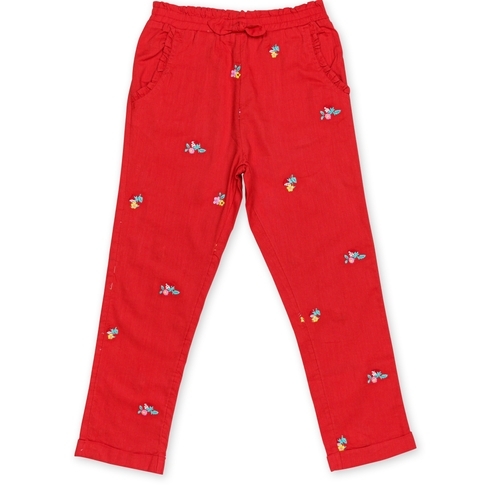 Girls  Trouser -Pack Of 1-Red