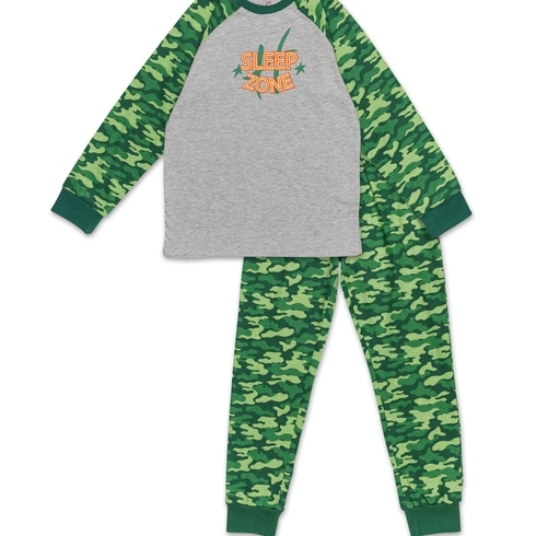 H By Hamleys Boys Full Sleeves Pyjama Set Camouflage Print-Multicolor