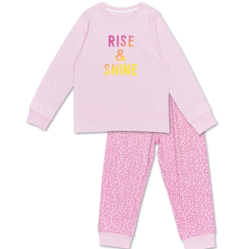 H By Hamleys Girls Full Sleeves Pyjama Set Rise &Amp; Shine-Pink