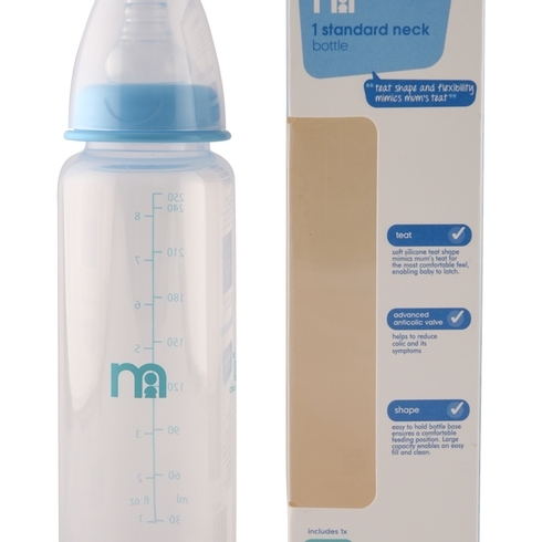 Mothercare Narrow Neck Baby Feeding Bottle Blue Pack Of 1 250Ml