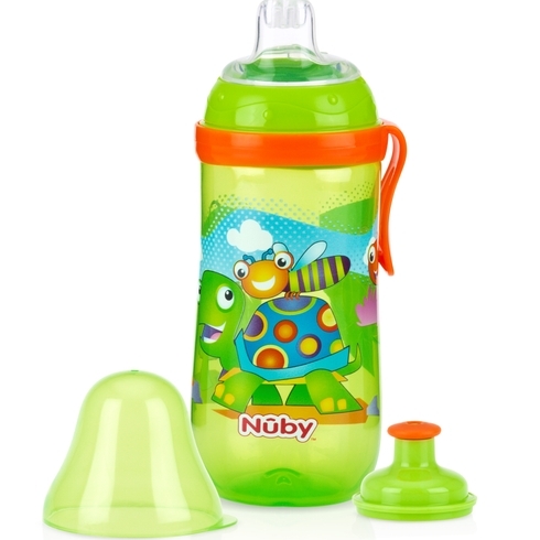 Nuby busy sipper w/silicon & pop up spout green 360ml