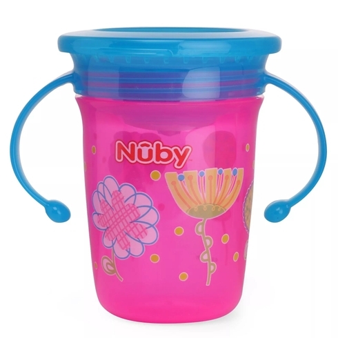 Nuby Printed 360° Wonder Cup Pink 240Ml 