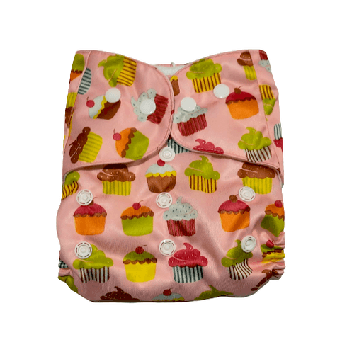 The Mom Store Cupcakes and Muffins Re-Usable Cloth Diaper Peach