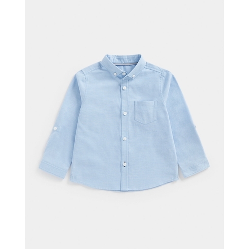 Boys Full Sleeves Oxford Shirt -Blue