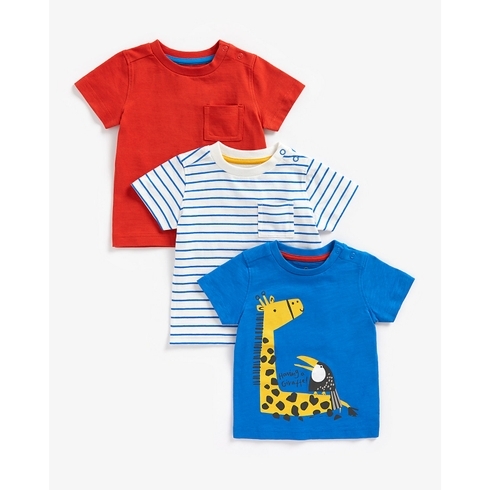 Boys Short Sleeves T-Shirt -Pack Of 3-Multicolor