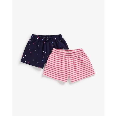 Girls Shorts -Pack Of 2-Multicolor