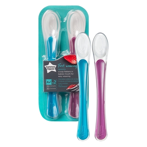 Tommee tippee 1st weaning spoons blue & violet pack of 2