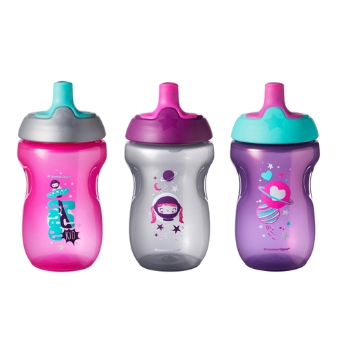 Tommee tippee non-spill sippy toddler sportee bottle multicolor 300ml pack of 3