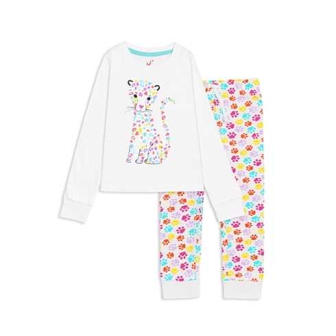 Girls Full Sleeves Pyjama &Amp; T-Shirt Set -Pack Of 2-White