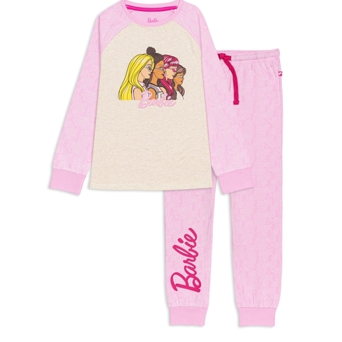 Girls Full Sleeves Pyjama &Amp; T-Shirt Set -Pack Of 2-Pink