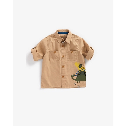 Boys Full Sleeves Shirt Dino Printed-Multi