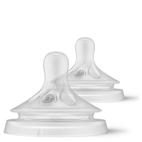 Avent Natural Response Medium Flow 3 Holes Classic Silicone Teats White Pack Of 2