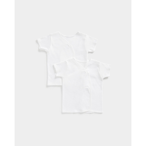 Mothercare Essentials Unisex Half Sleeve Vest -Pack Of 2 -White