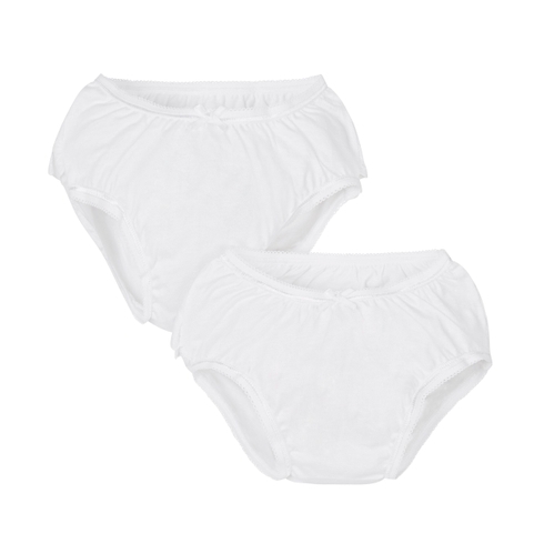 White Frilly Nappy Cover Briefs - 2 Pack