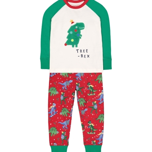 Boys Full Sleeves Pyjama Set Dino Print - Multicolor