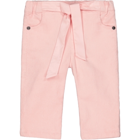 Girls Cord Trousers With Belt - Pink