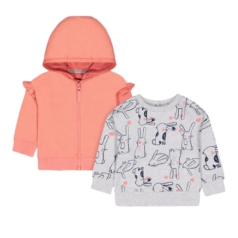 Girls Full Sleeves Sweatshirt Bunny Print - Grey