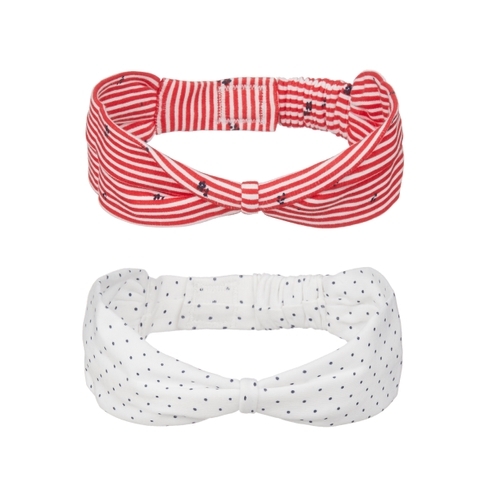 Girls Headbands Striped And Printed - Pack Of 2 - Multicolor