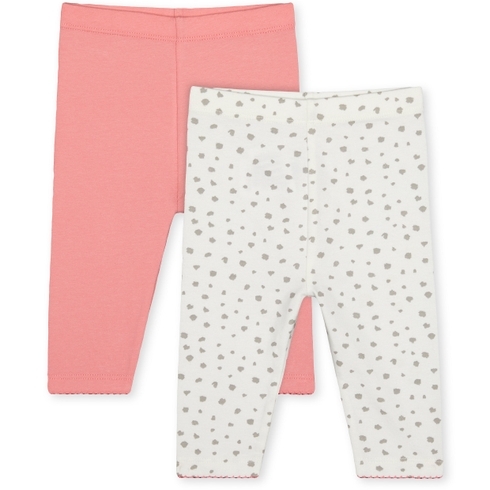 Girls Leggings Printed - Pack Of 2 - Pink Grey