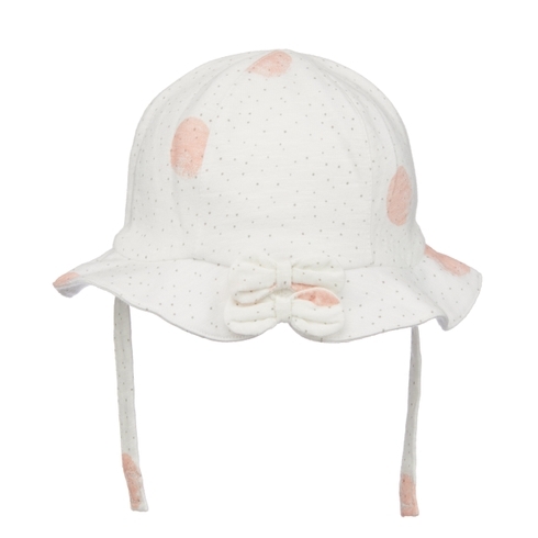 Girls Hat Bow Details - White