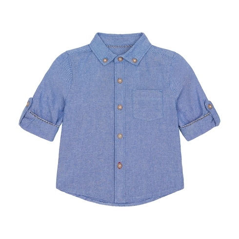 Boys Full Sleeves Oxford Shirt - Blue