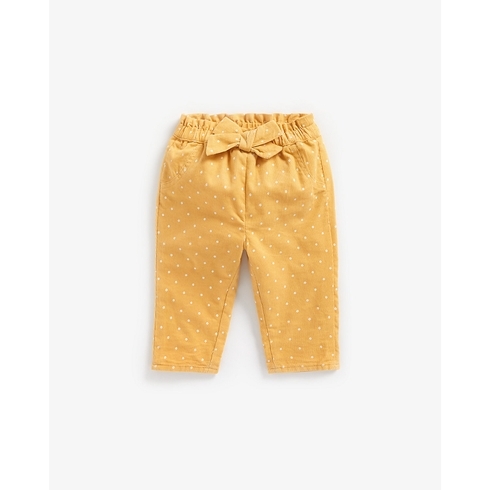 Girls Trousers Bow Detail - Mustard
