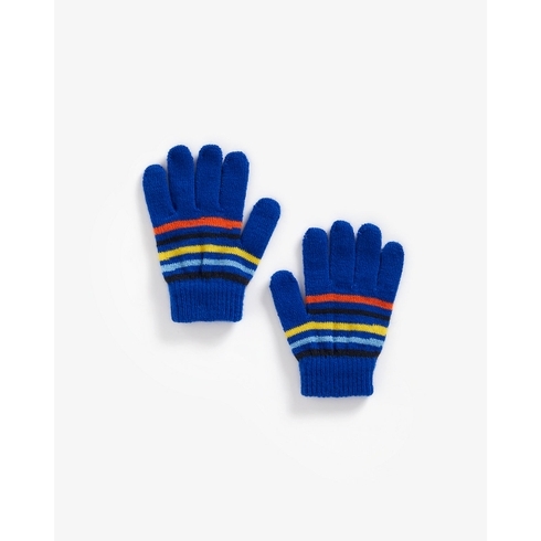 Boys Gloves Striped - Blue