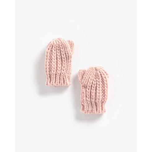 Girls Gloves Cable Knit - Pink