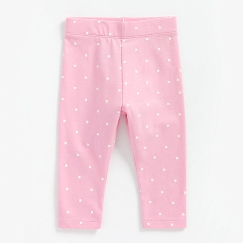 Girls Leggings Polka Dot Print - Pink