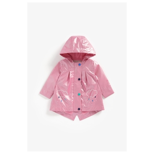 Girls Full Sleeves Rubberized Coat Jersey Lined - Pink