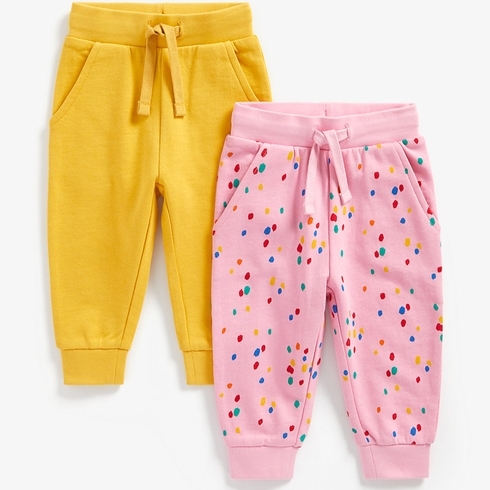 Girls Joggers Spot Print - Pack Of 2 - Multicolor
