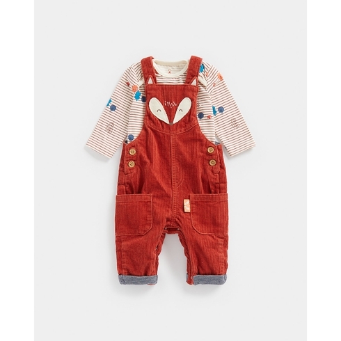 Unisex Full Sleeves Dungaree Set -Pack Of 1-Red