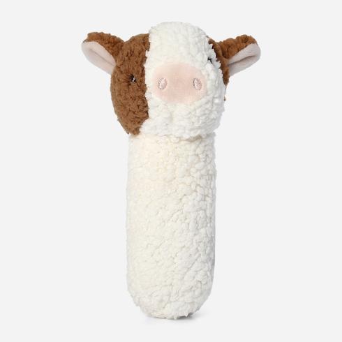 Mothercare Cuddle Cow Soft Squeeky Rattle - Brown And White