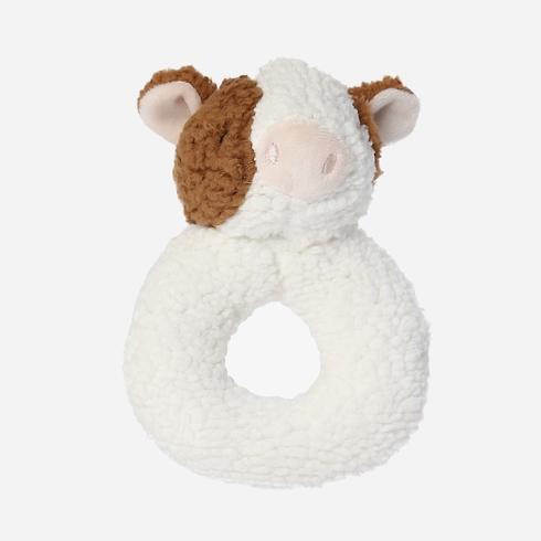 Mothercare Cuddle Cow Ring Rattle - Brown And White 