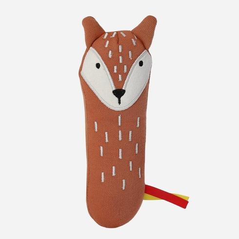 Mothercare Fox Squeeky Rattle  - Brown And Off-White 