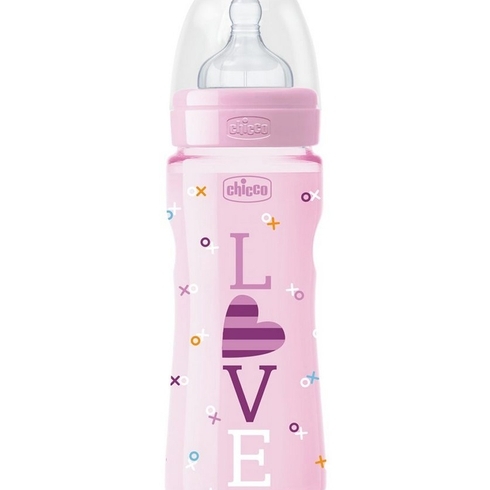 Chicco baby feeding bottle pink Pack of 1 330ml