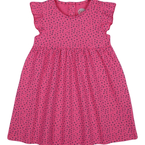Girls Sleeveless Casual Dress-Printed Pink