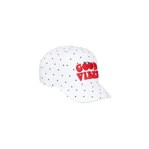 Girls Cap Embroidered - White
