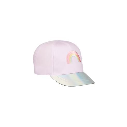 Girls Cap Rainbow Embroidery - Pink