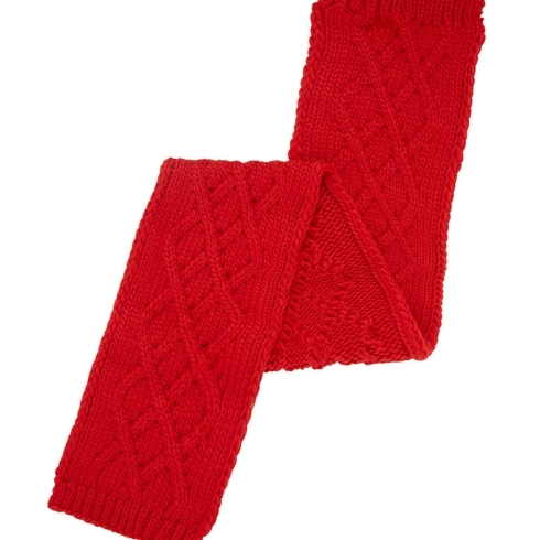 Red Cable Knit Scarf