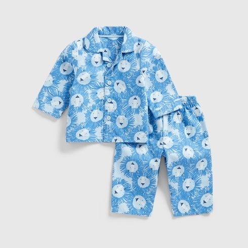 Mothercare Boys Full Sleeve Pyjamas -Blue
