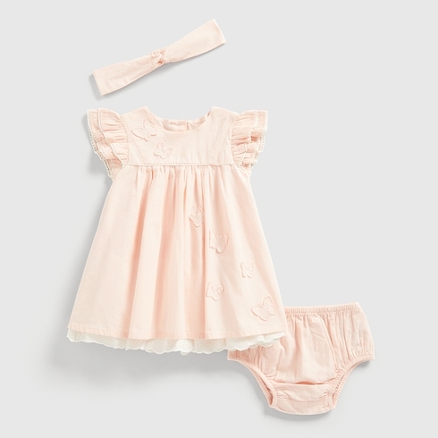 Mothercare Girls Half Sleeve Dresses Garden-Pink