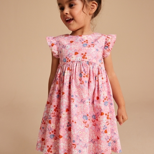 Mothercare Girls Half Sleeve Dresses Fairtale Palace-Pink
