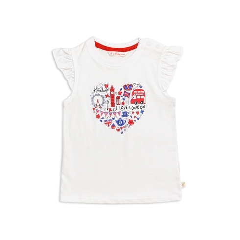 H By Hamleys Baby Girl Heritage T-Shirt- White Pack Of 1