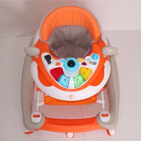 Comdaq 2 In 1 Mini Car Musical Baby Carriage Orange 