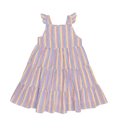 H By Hamleys Girls Short Sleeves Dress Candy Stripe Print-Multicolor