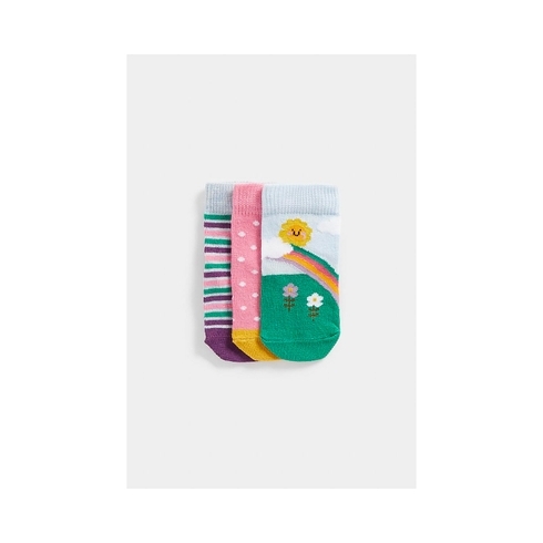 Girls Socks -Pack Of 3-Multicolor