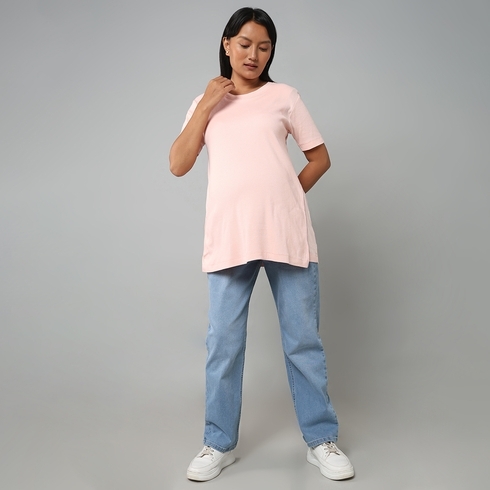 Ed-A-Mamma  Women Front Flap Short Sleeves T-Shirt -Pink