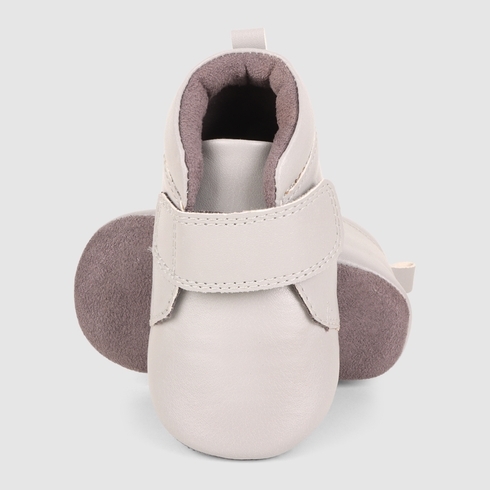 Boys Pram Shoes Velcro Opening-Grey